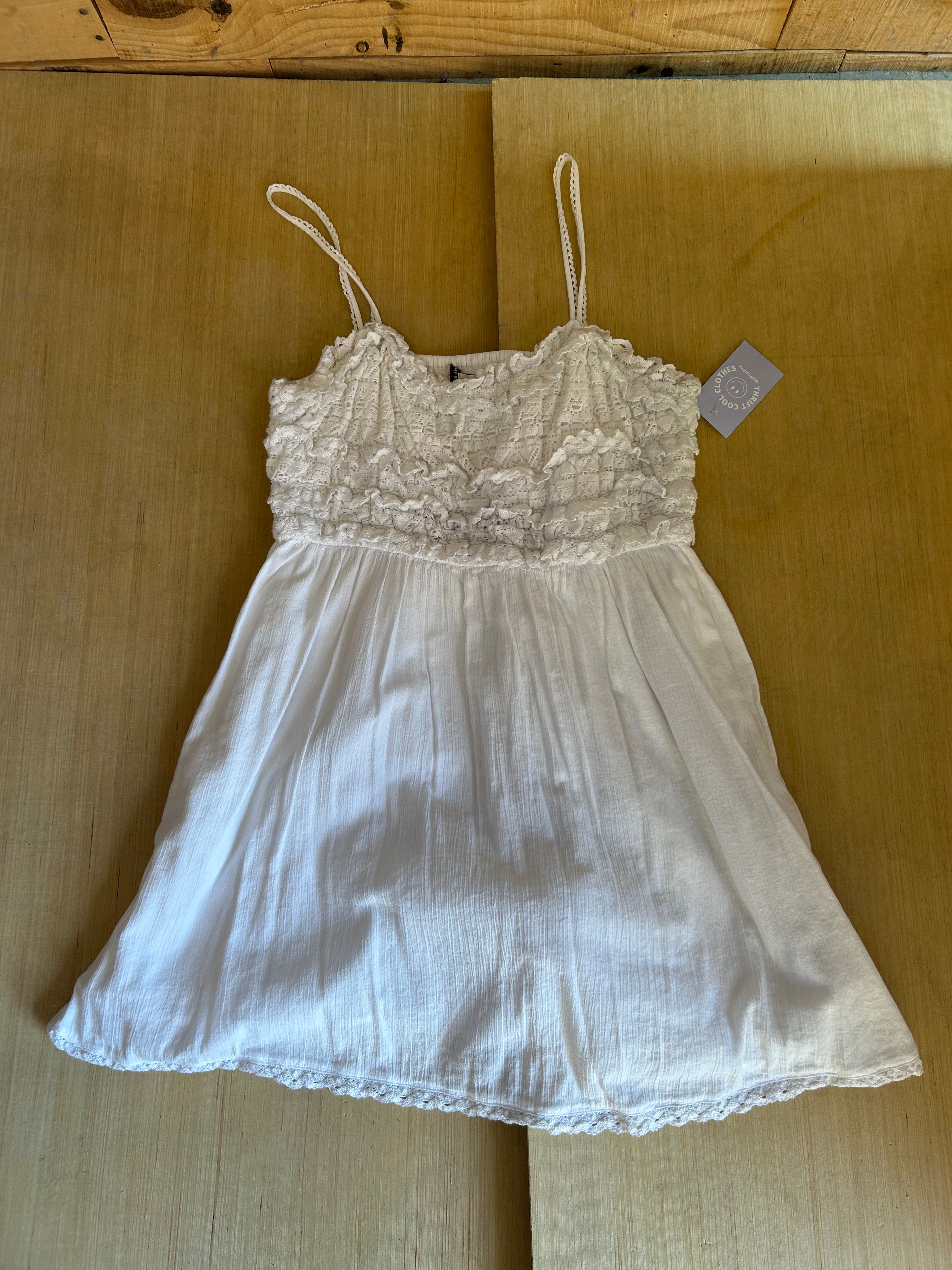 White American eagle Lace ruffle top dress, Xl