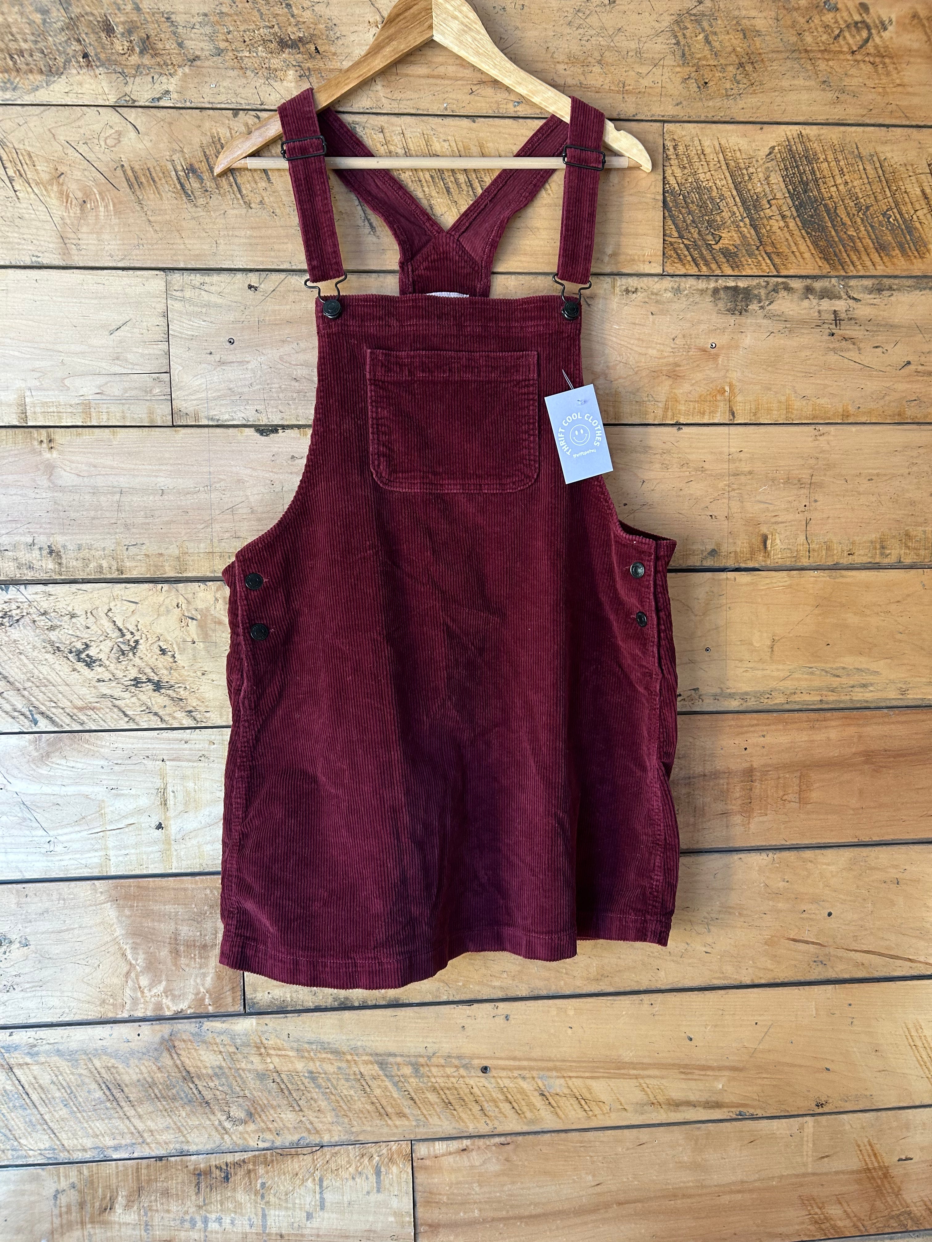 maroon american eagle corduroy mini dress, L