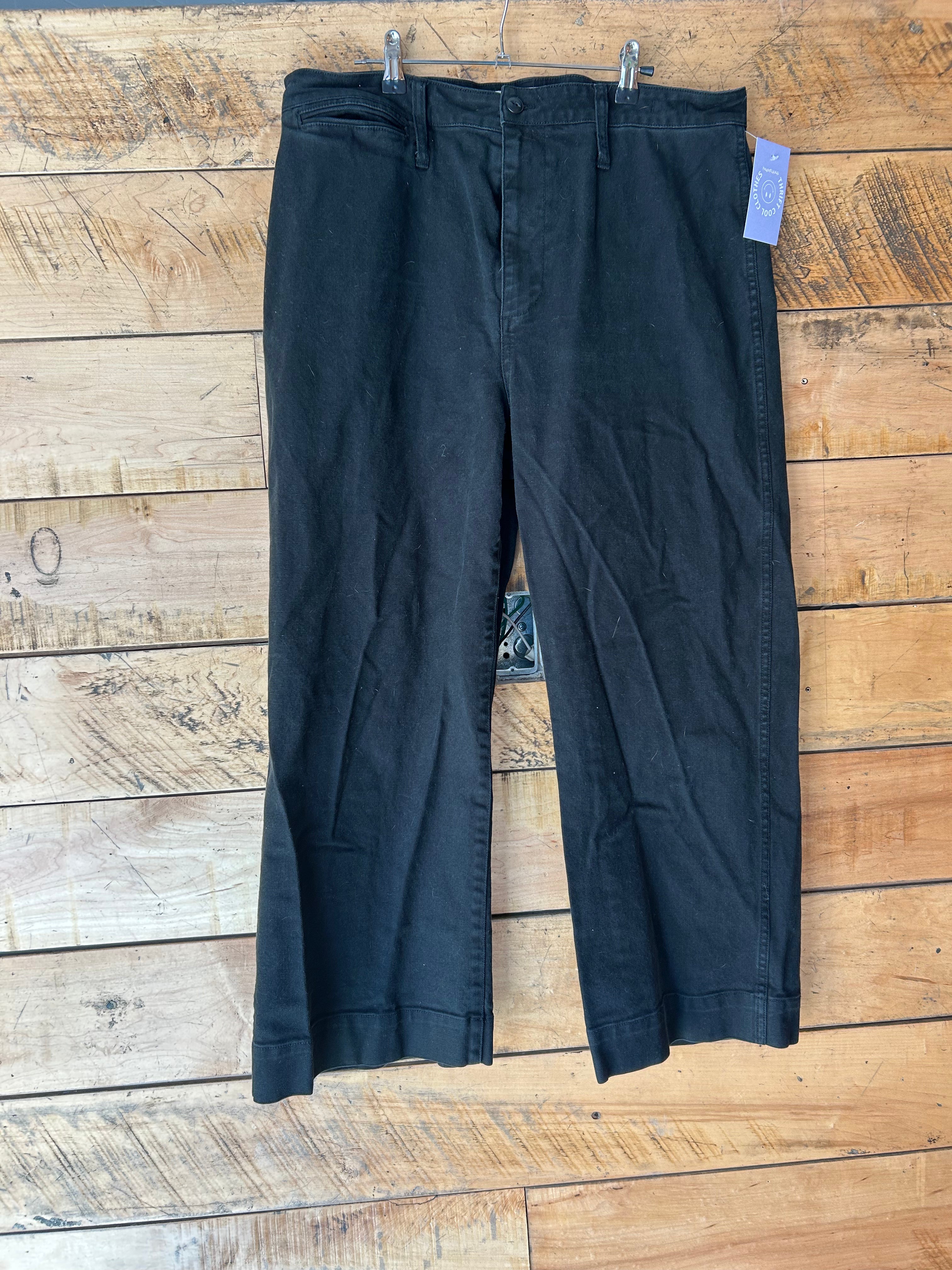 black madewell Womens pants-emmett wide leg crop, 33t