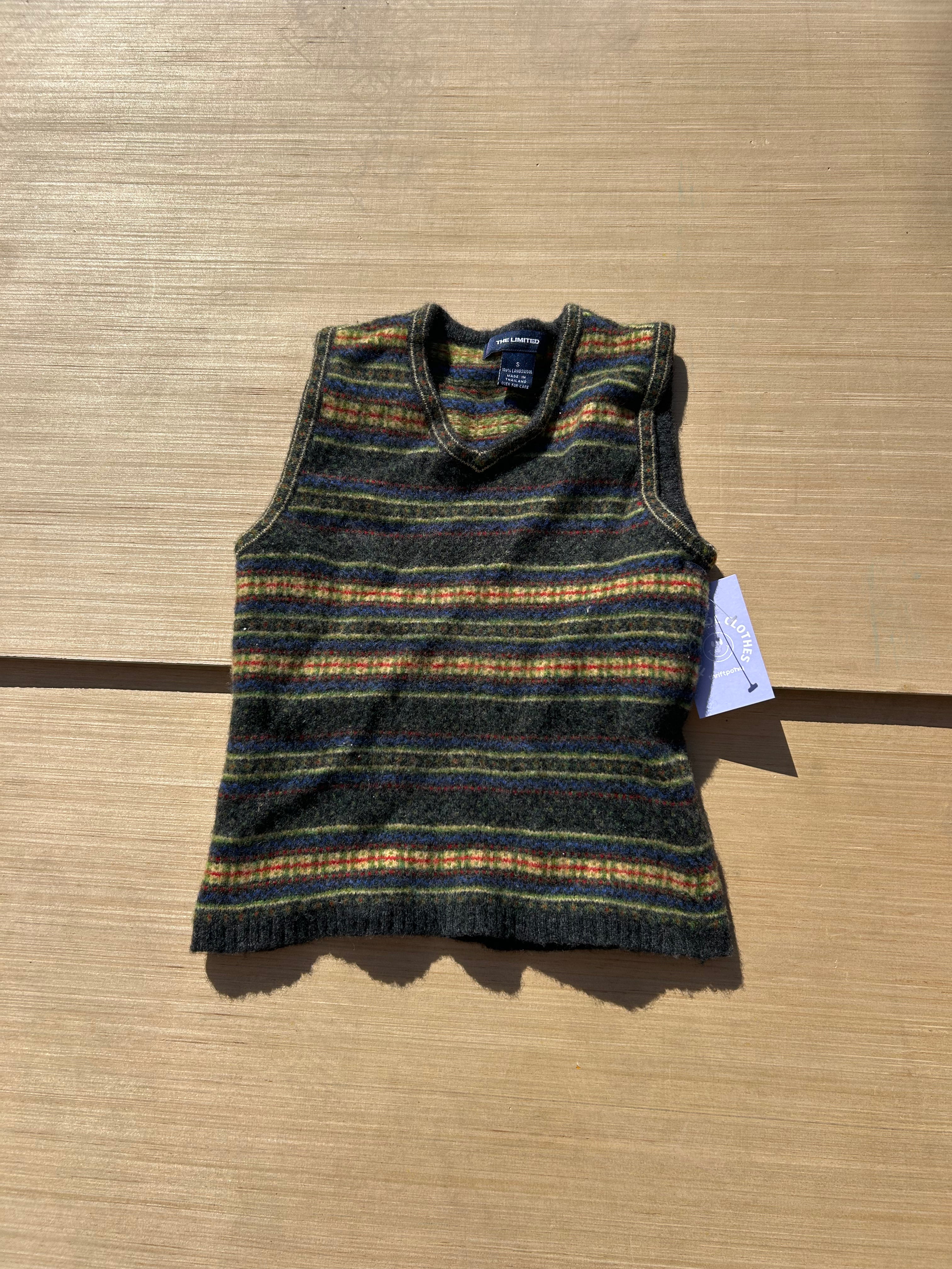 green blue the limited lambswool patterned vest, s