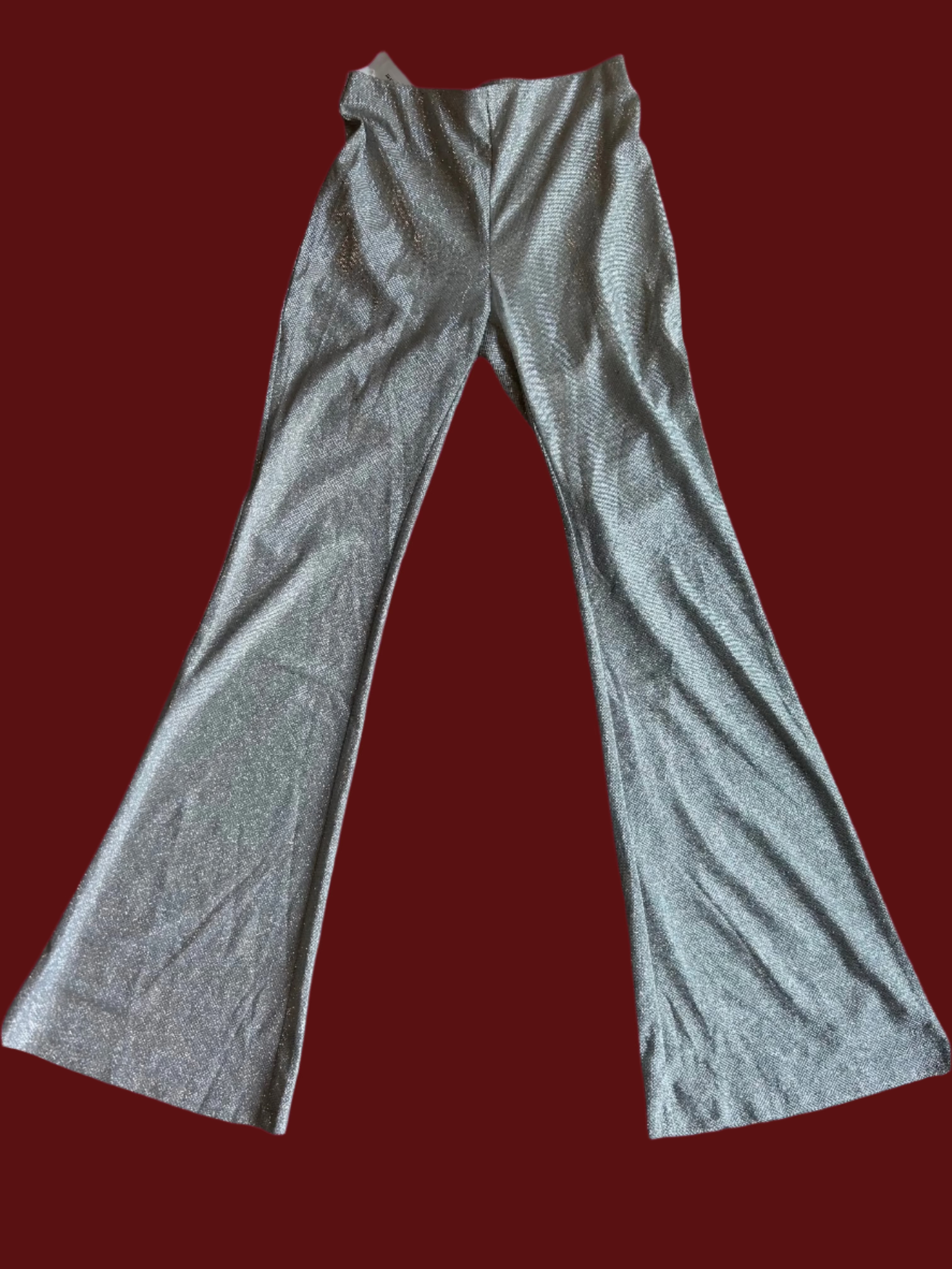 silver divided sparkly bell bottoms, xs