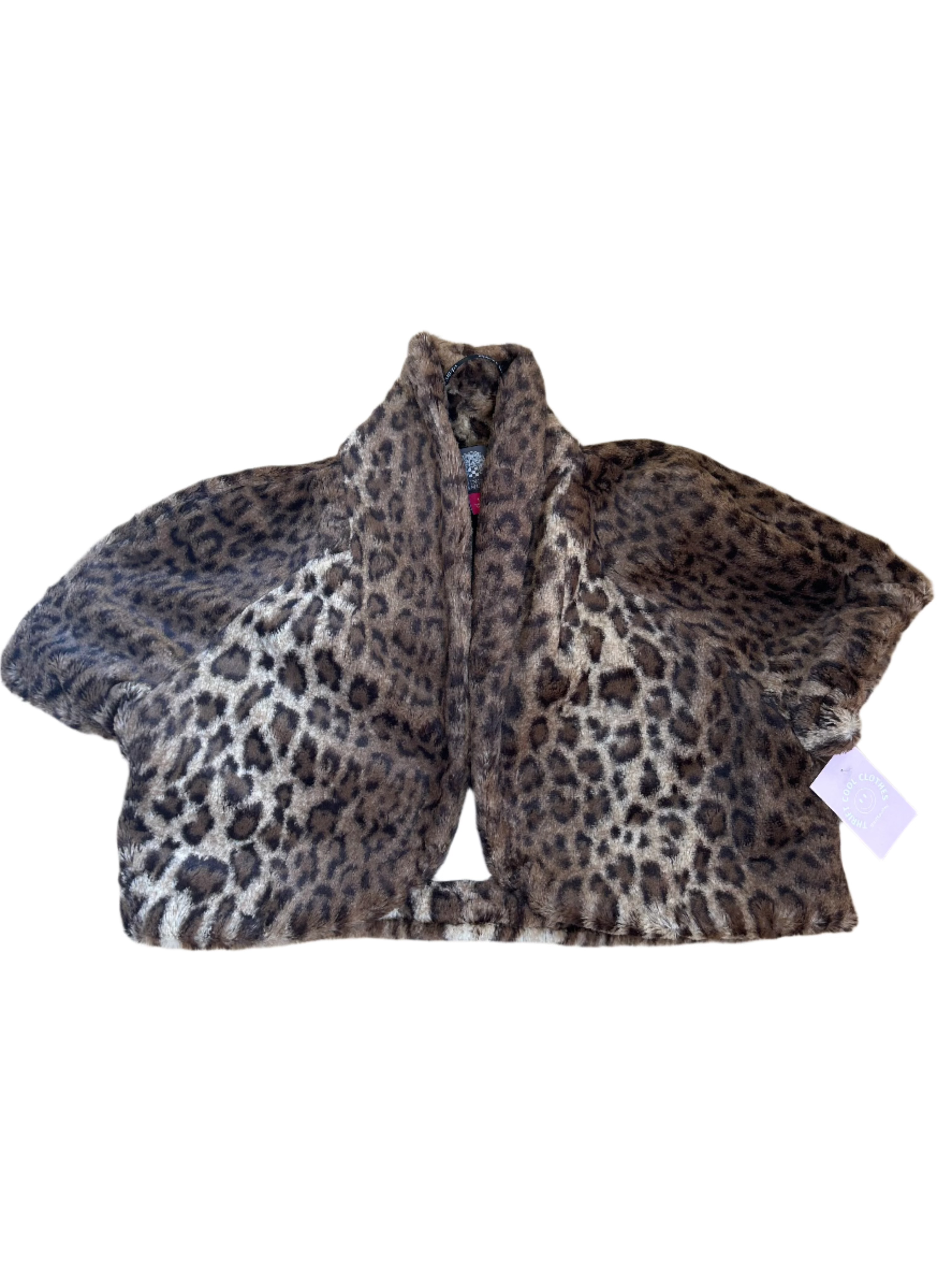 brown vince cumoto animal print shrug, L