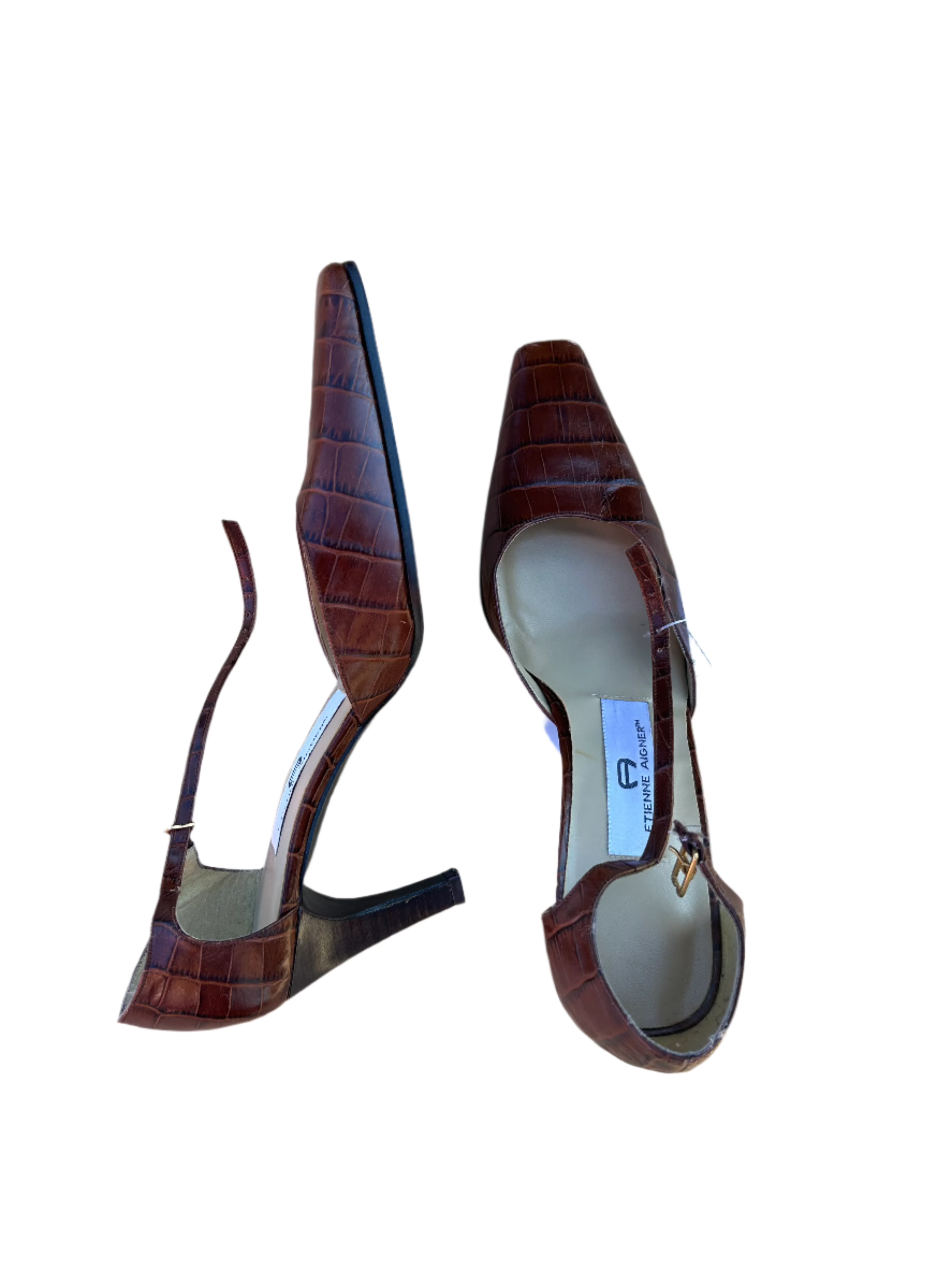 brown etienne aigner y2k heels, 7.5