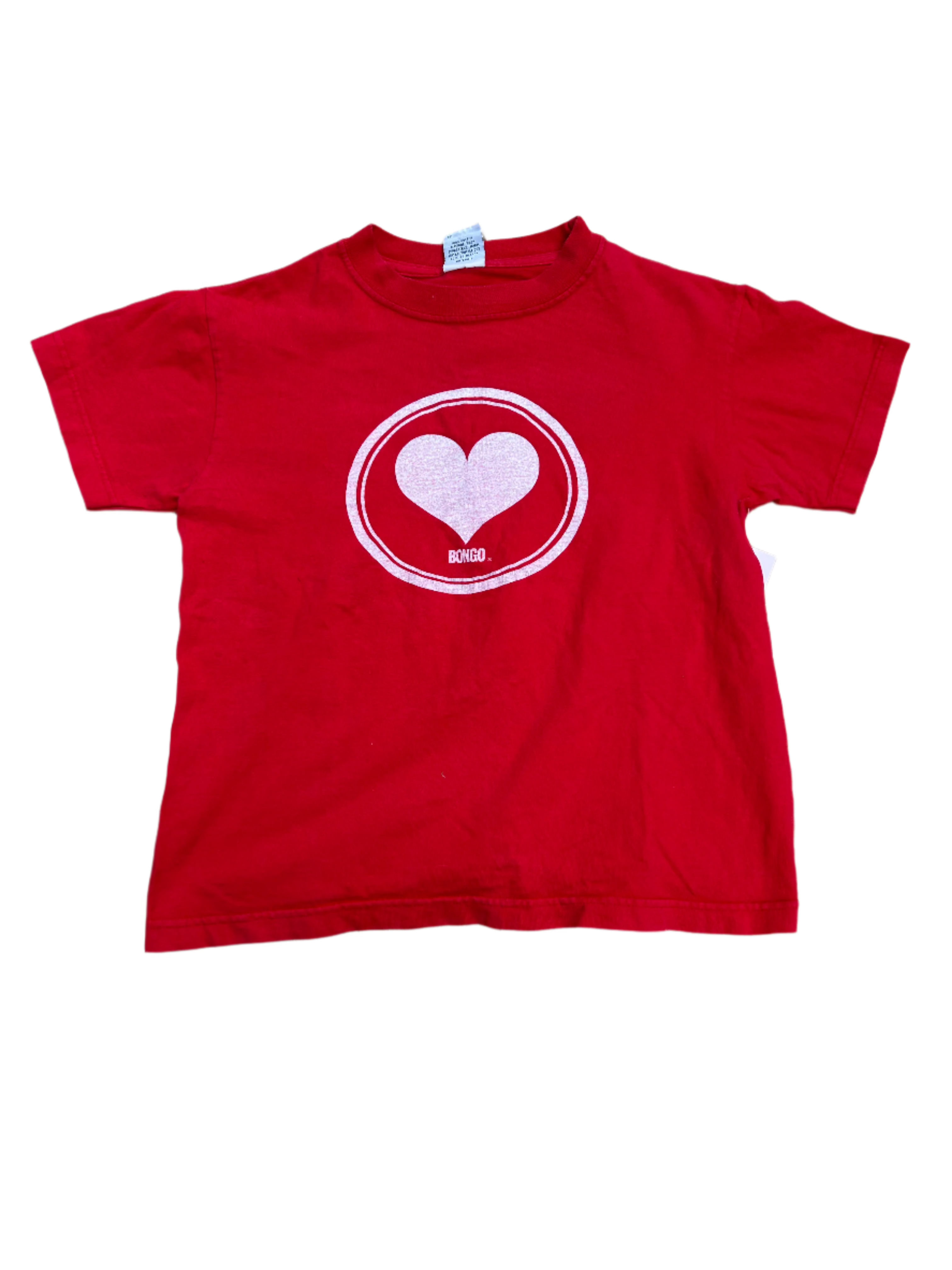 red bongo bongo  heart tee, m