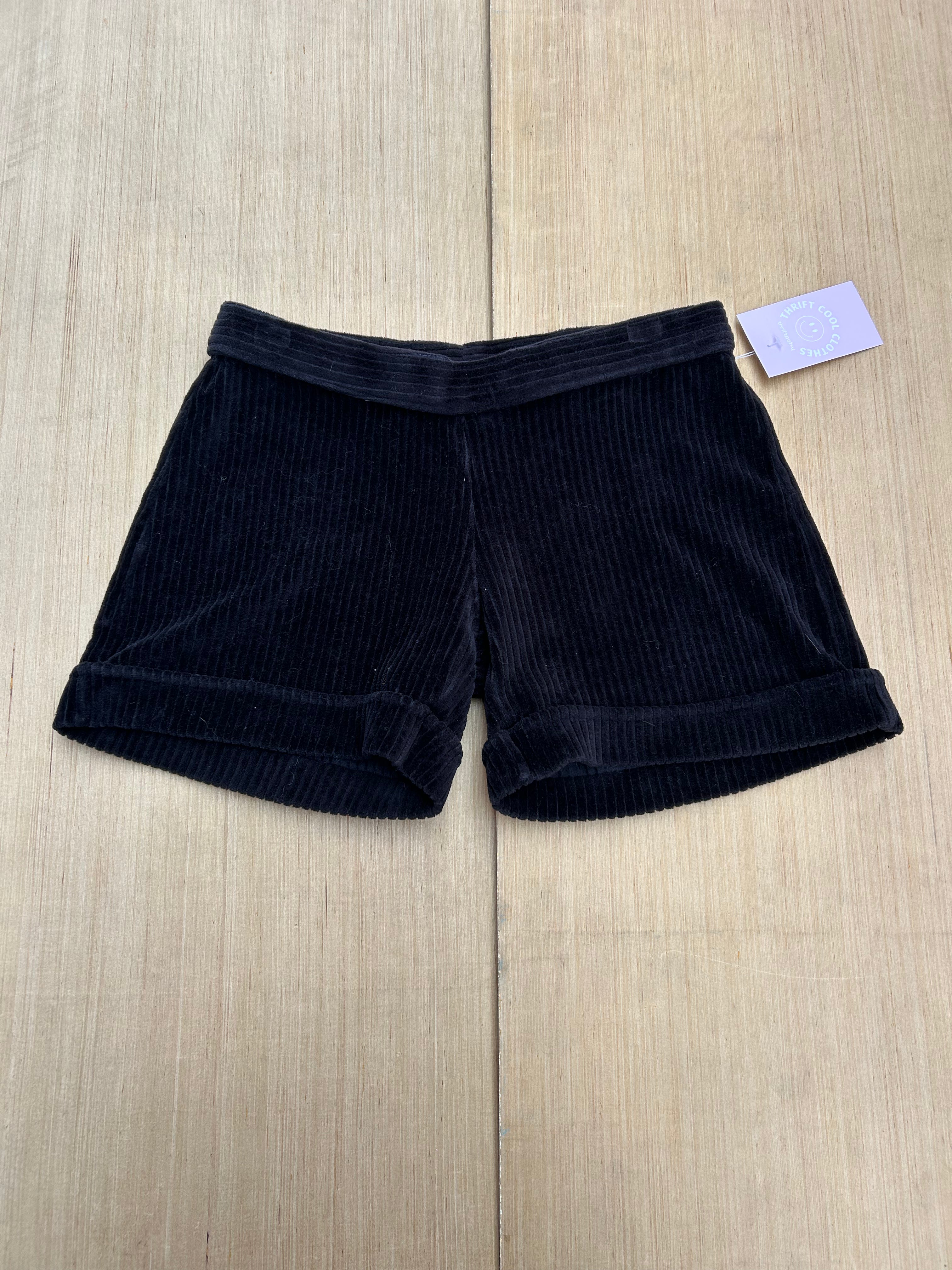 Black But Micro cord shorts, S