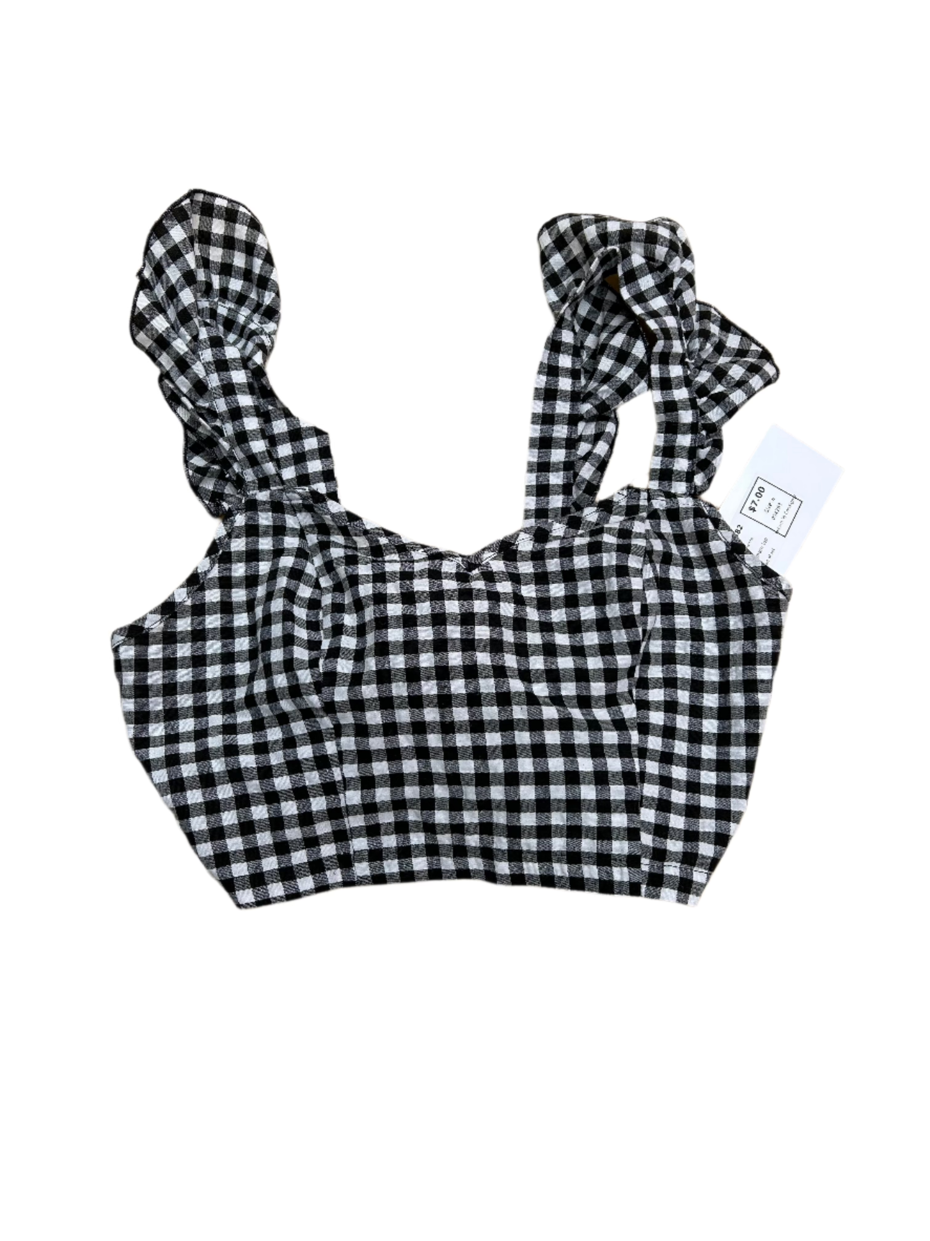 black white  gingham top, s