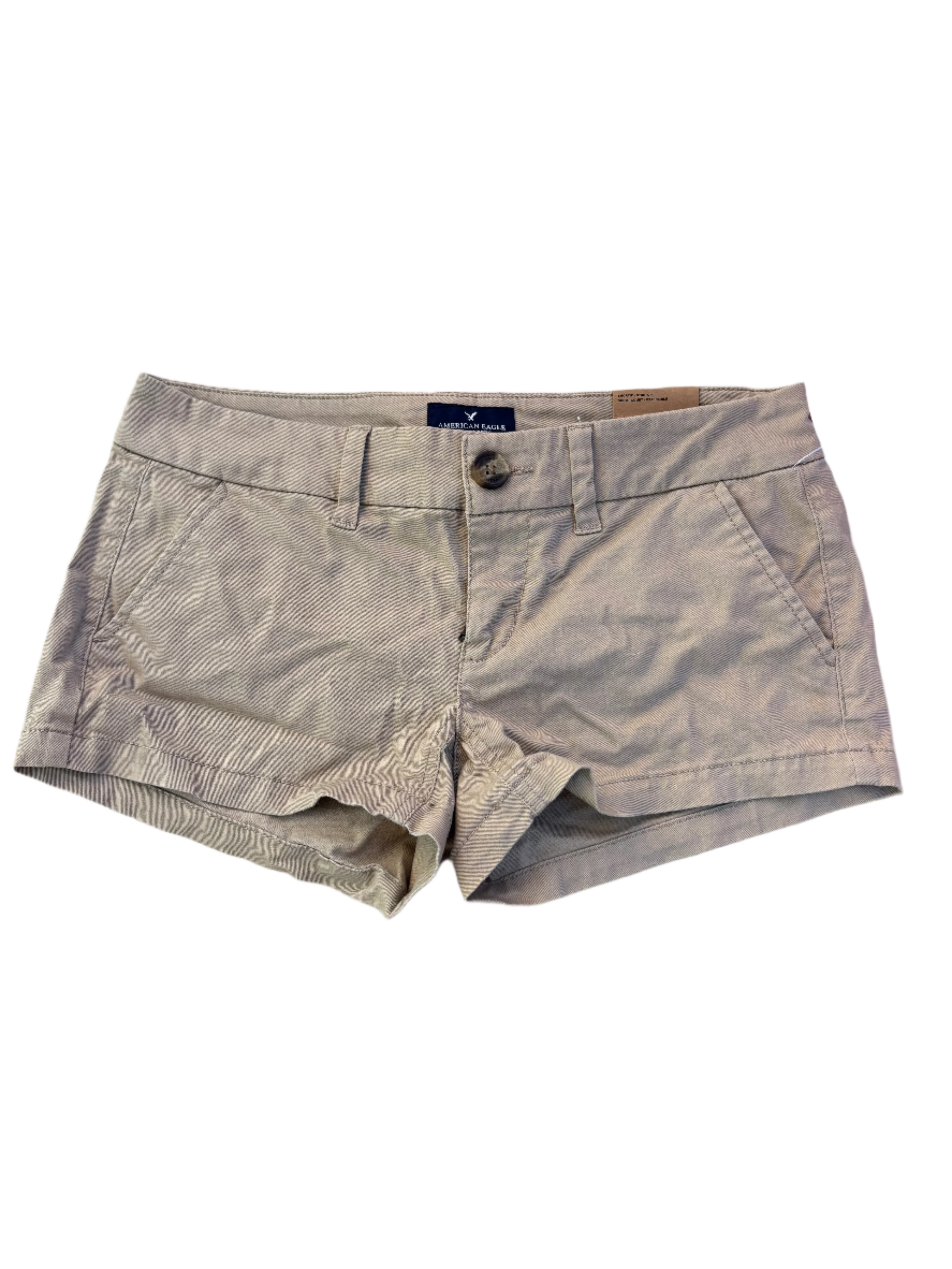 khaki american eagle nwt short shorts, 0