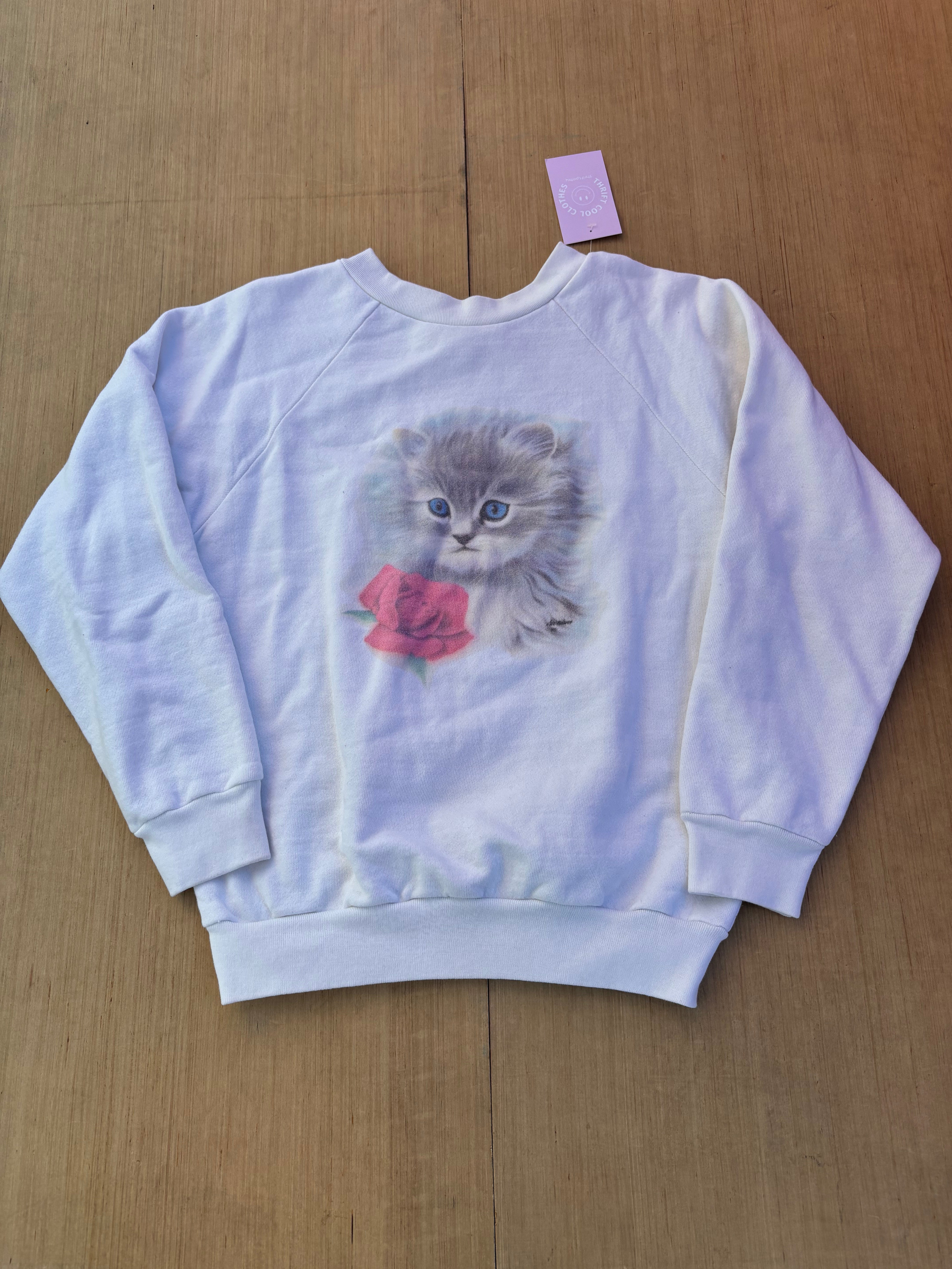 white  vtg kitty crew, s