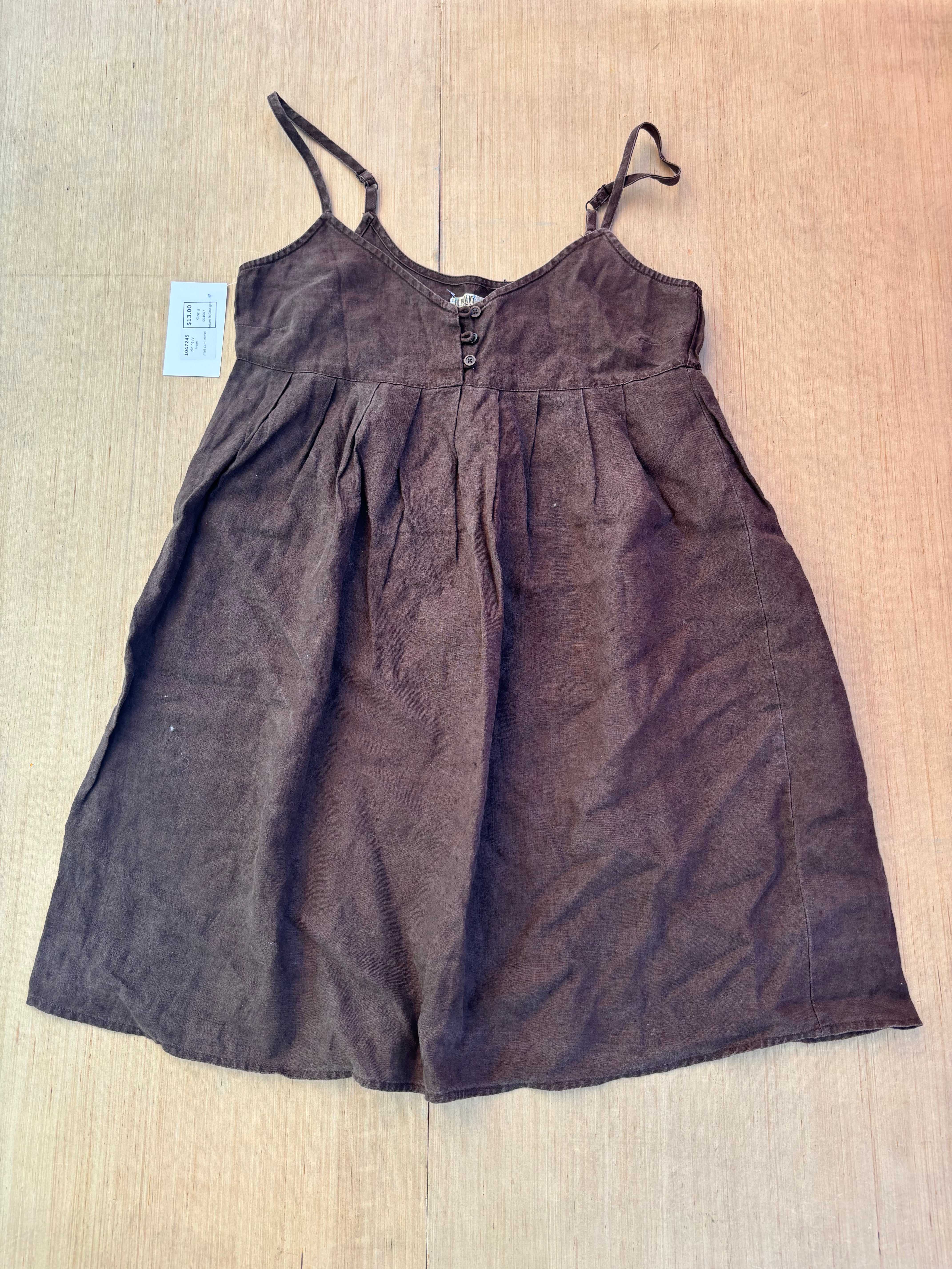 brown old navy mini cami dress, s