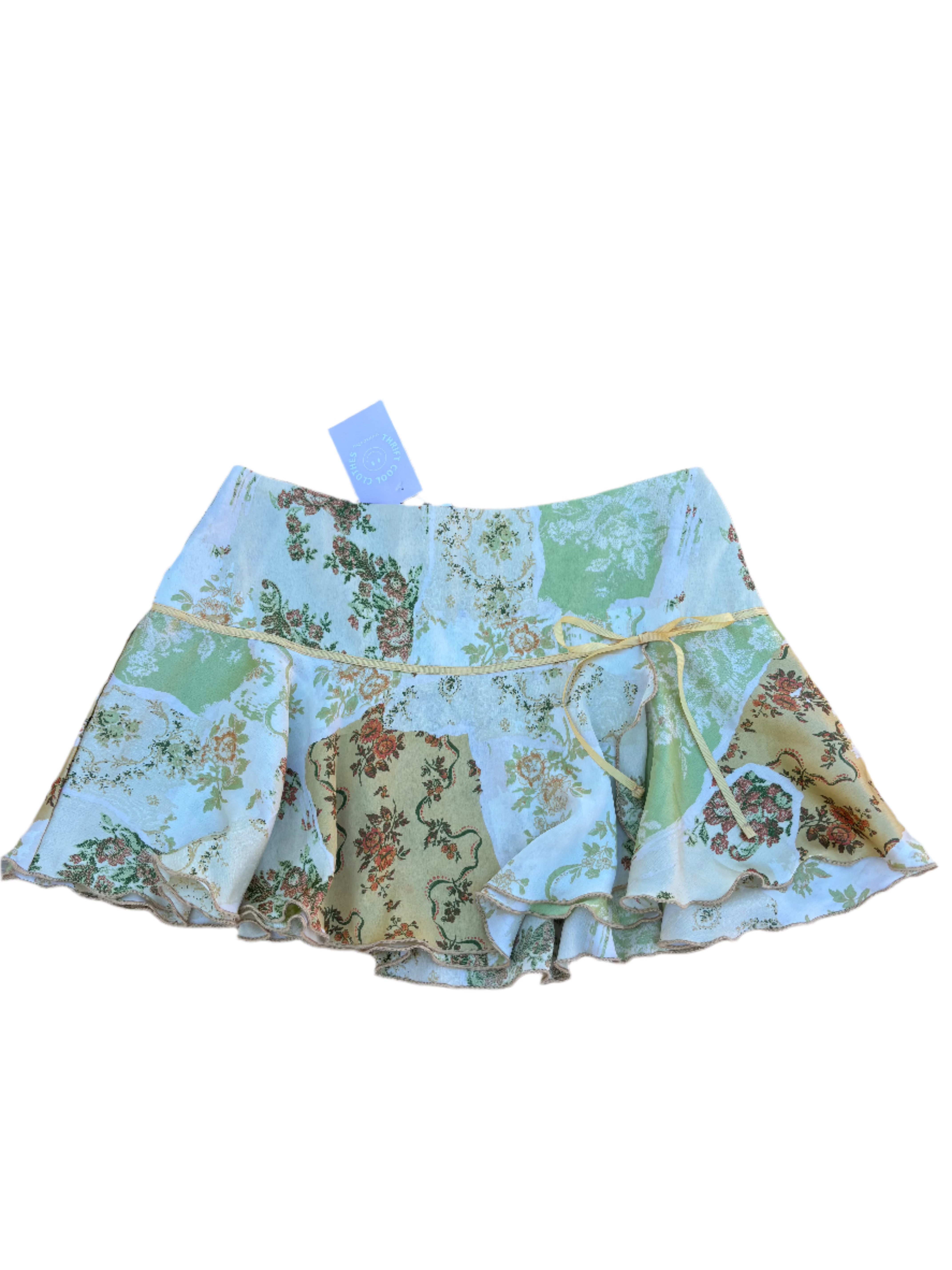 Green yellow Kimchi blue Silky mini skirt, M