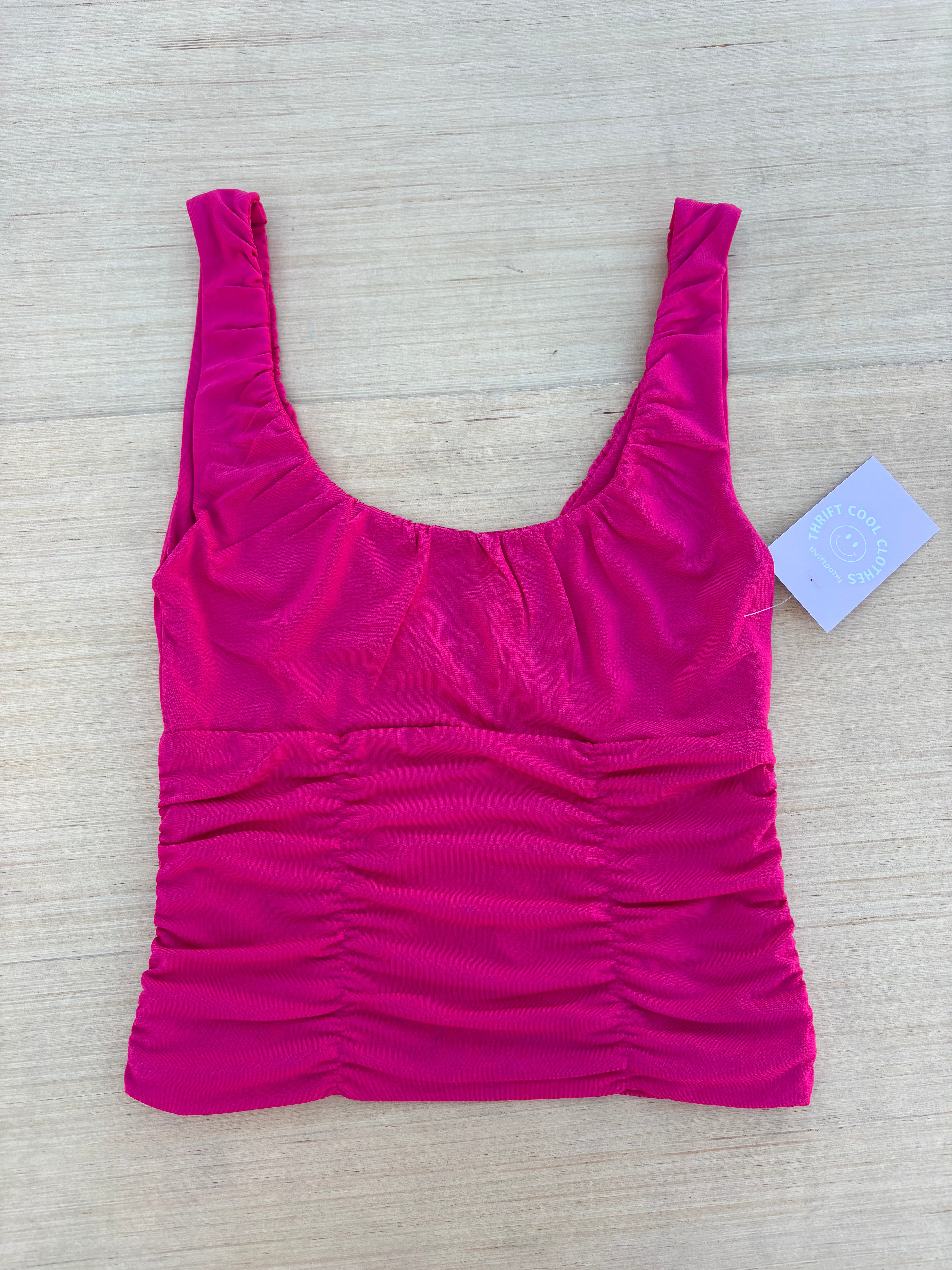 pink Glassons rouched tank, s