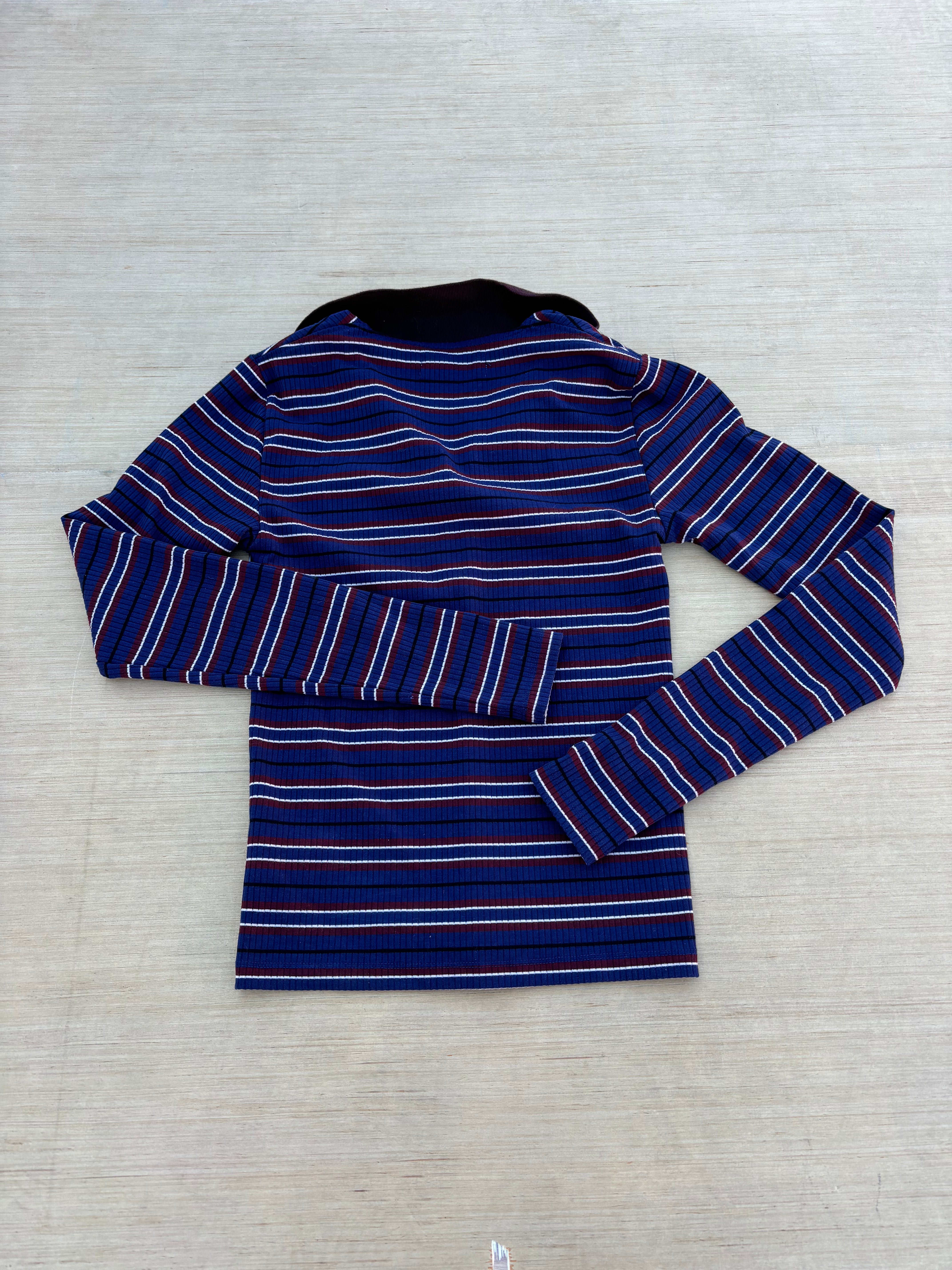 red blue Urban outfitters striped polo, m