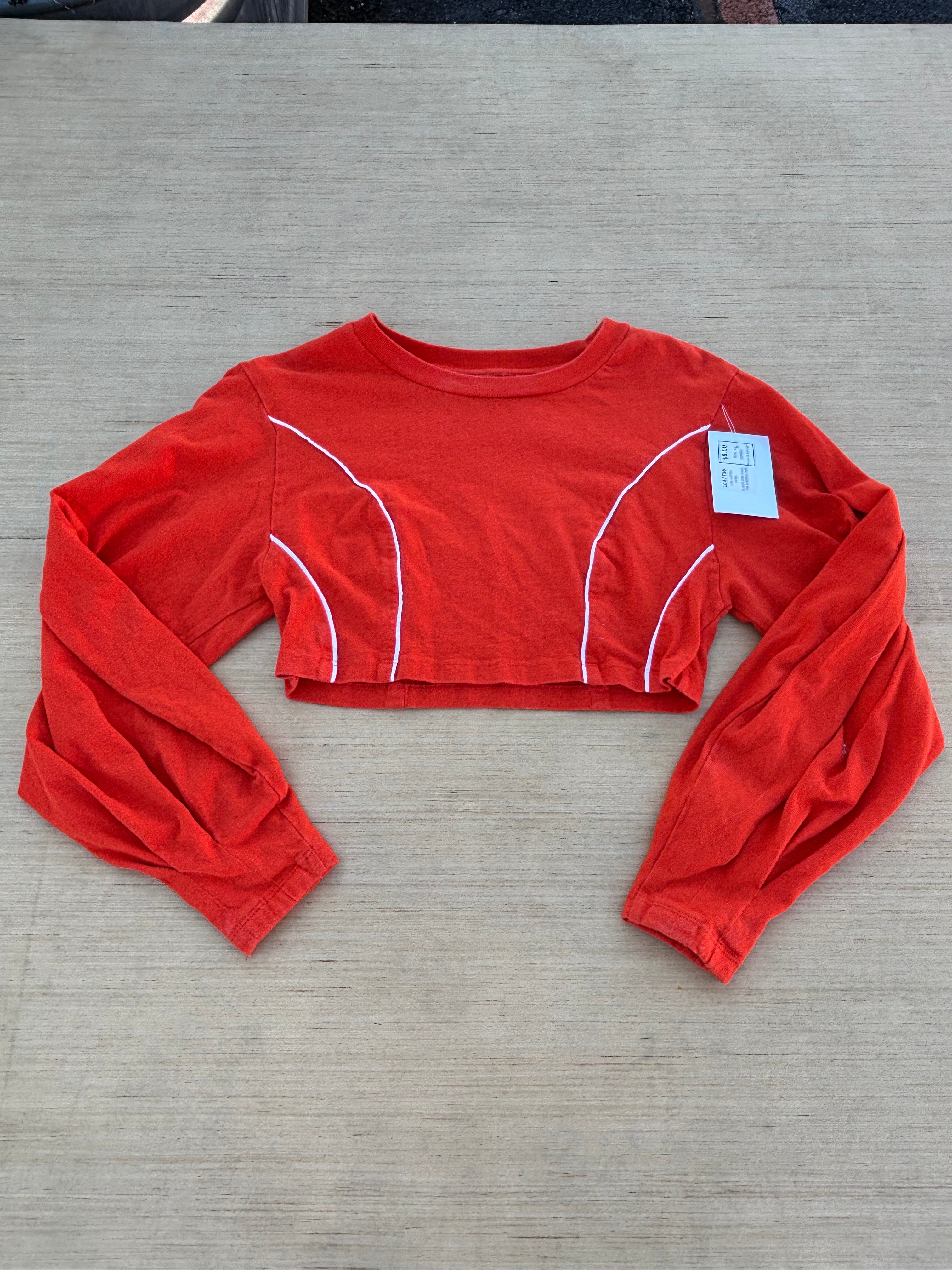 orange urban outfitters ls shirt that looks like a basket ball, xs