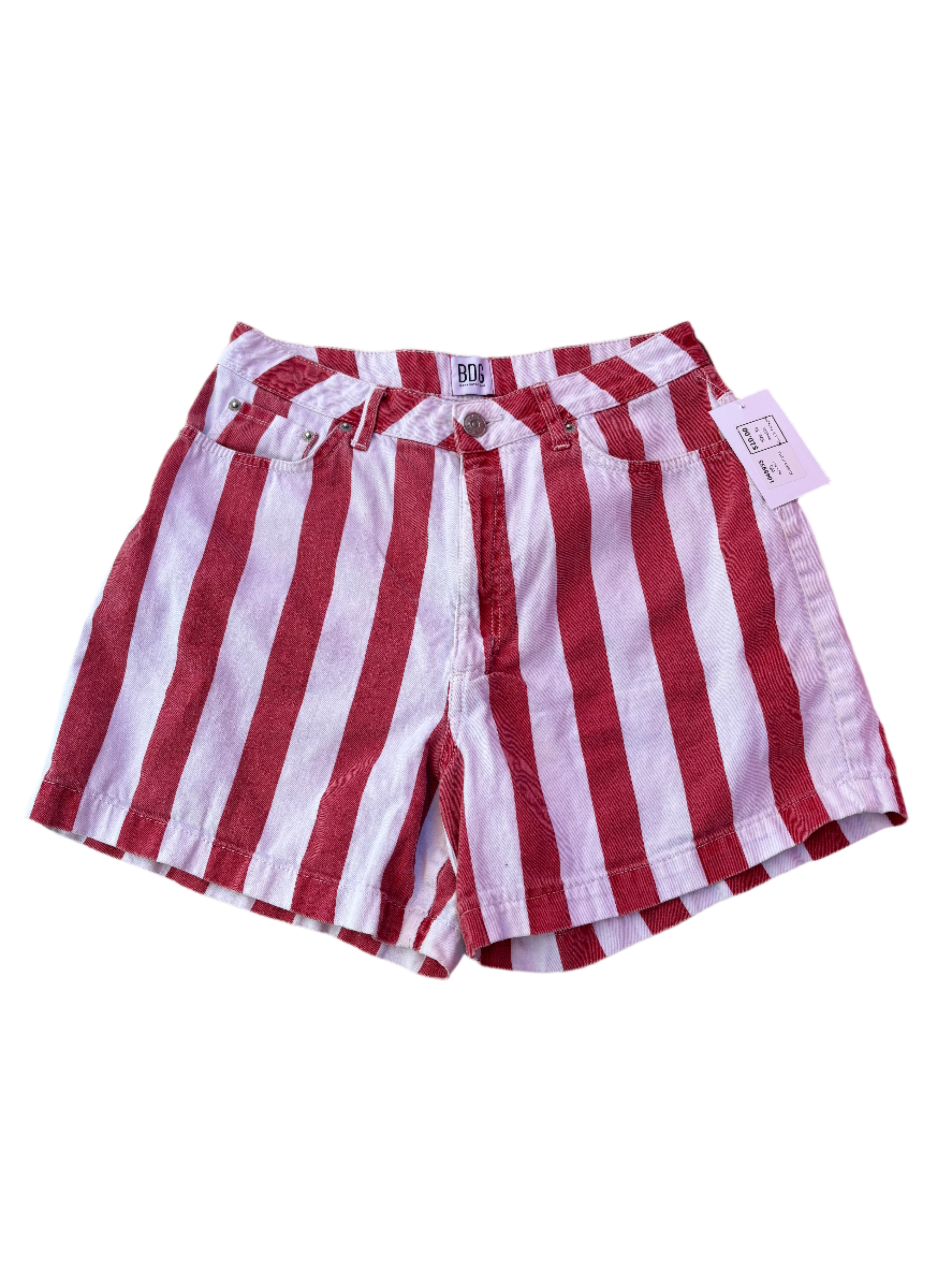 red white bdg striped shorts, 30