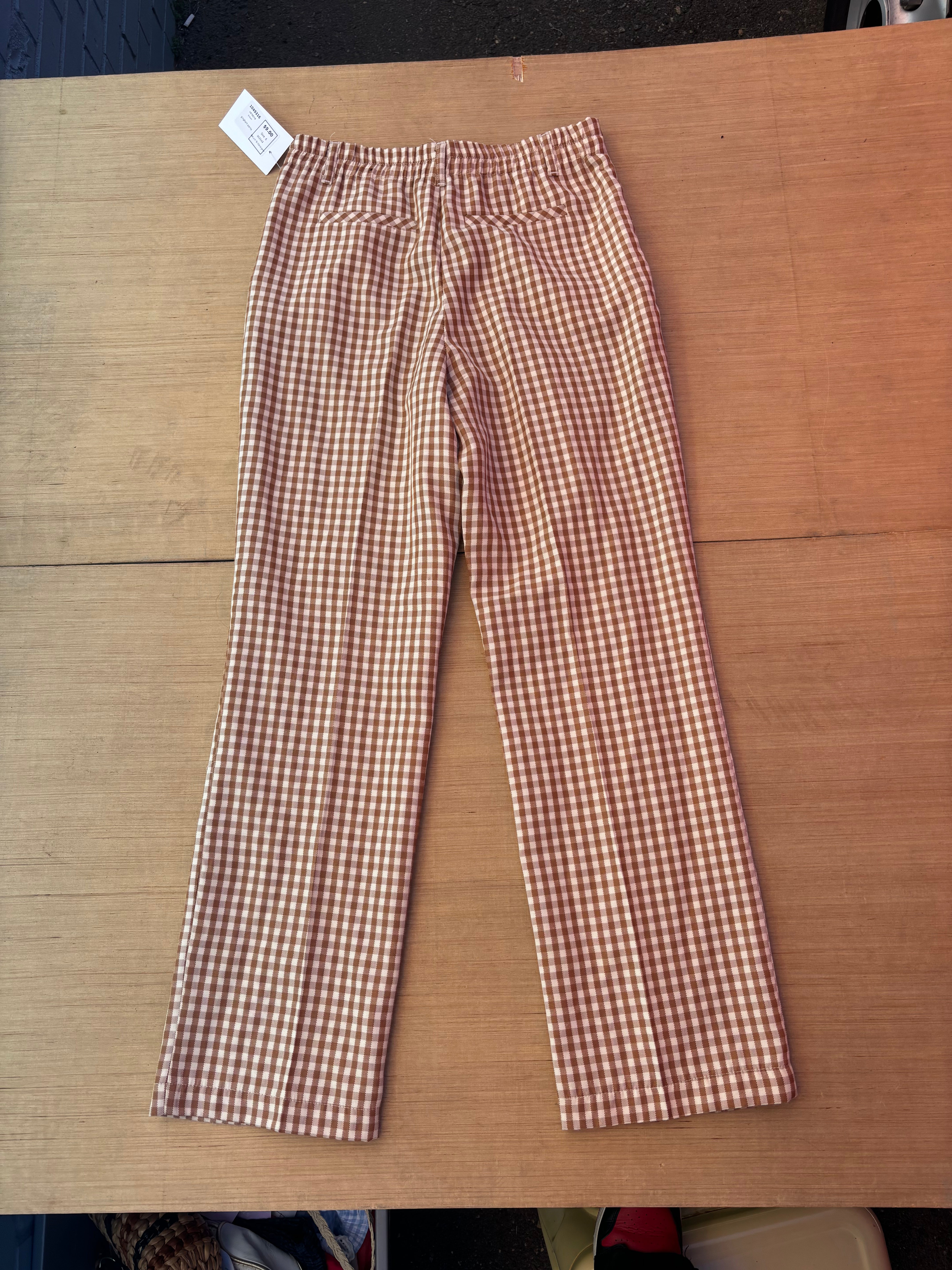 brown versona gingham pants, 6