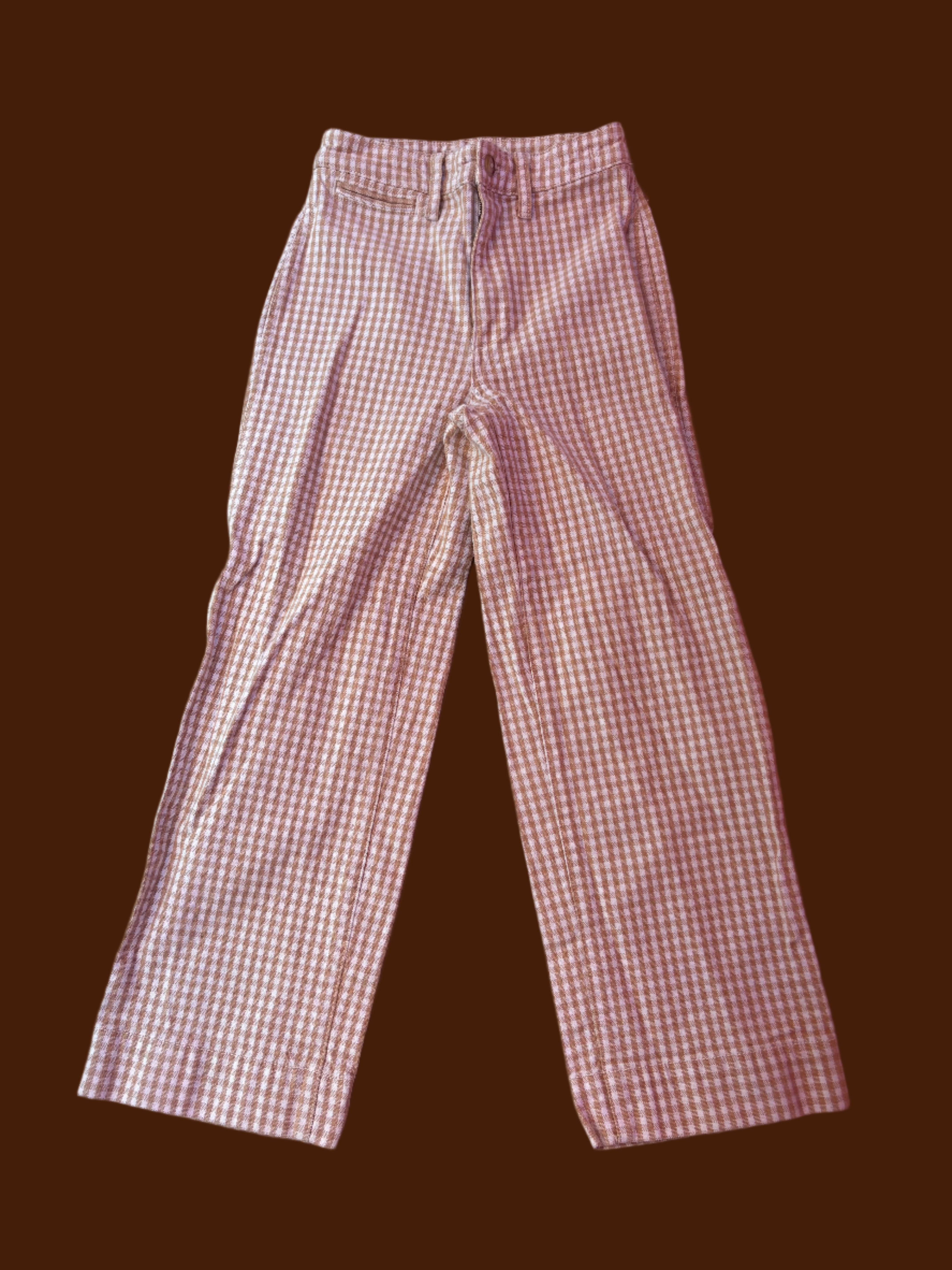 brown white madewell gingham pants, 23