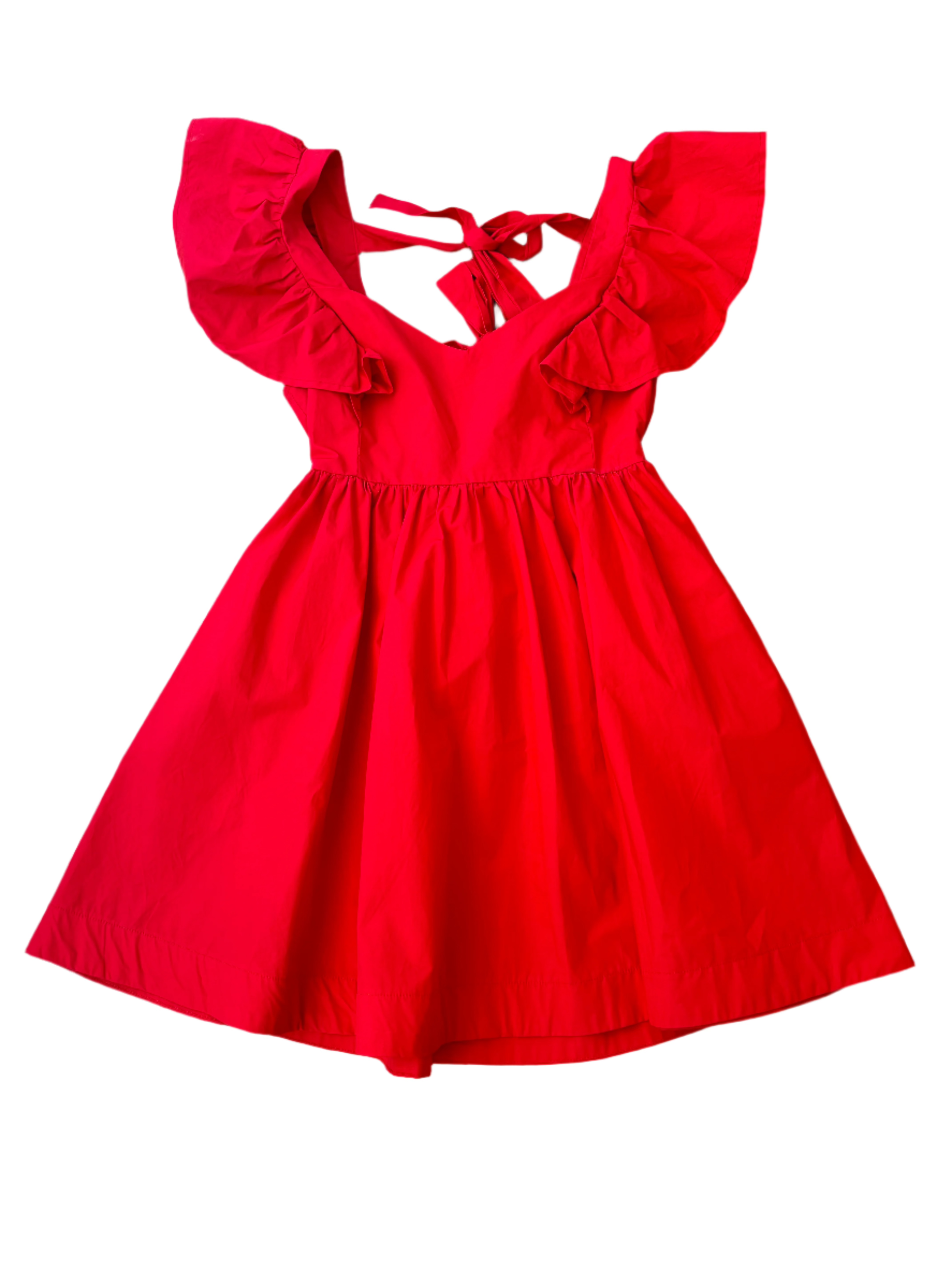 red Vestique tie mini dress, s