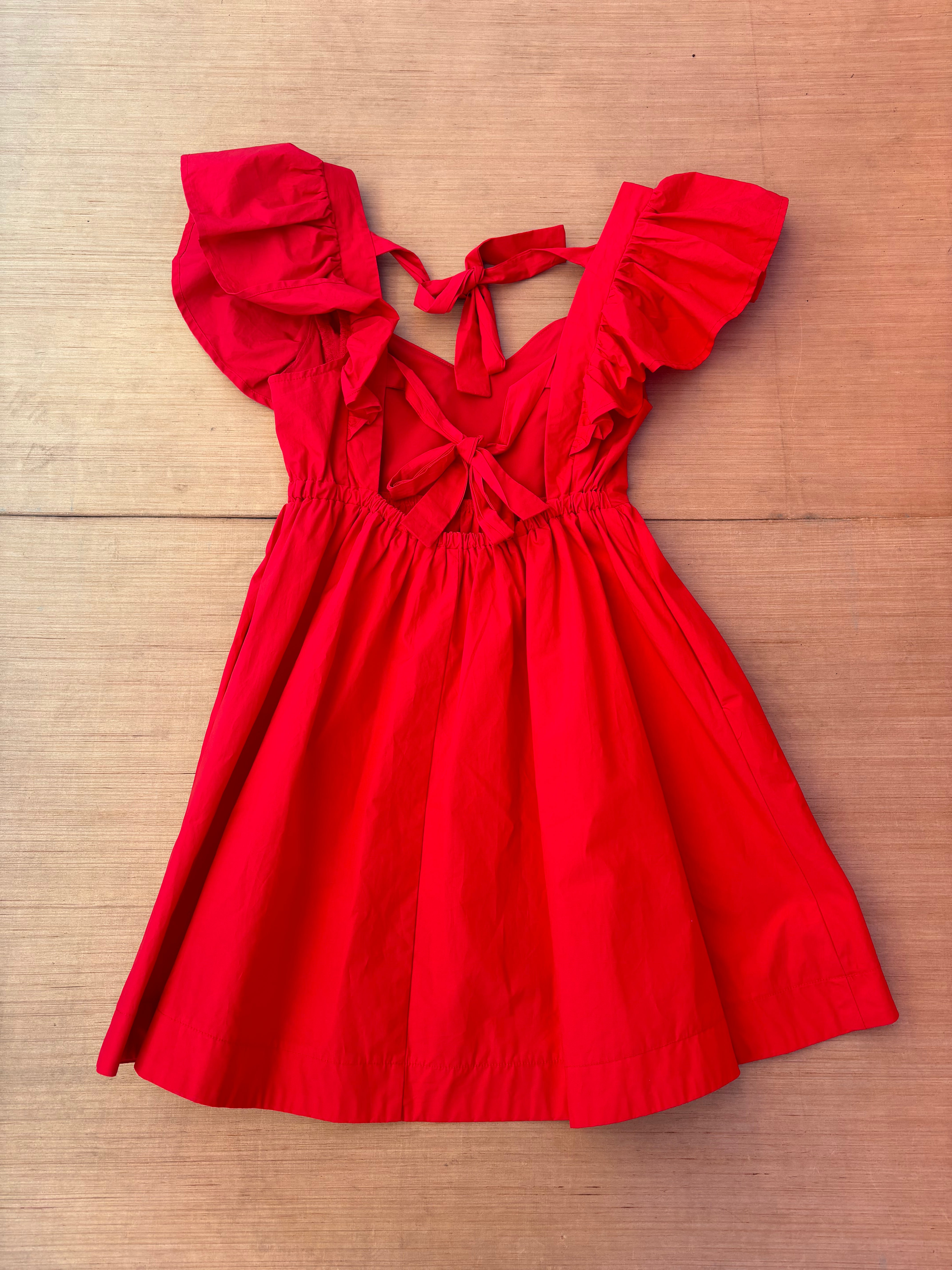 red Vestique tie mini dress, s