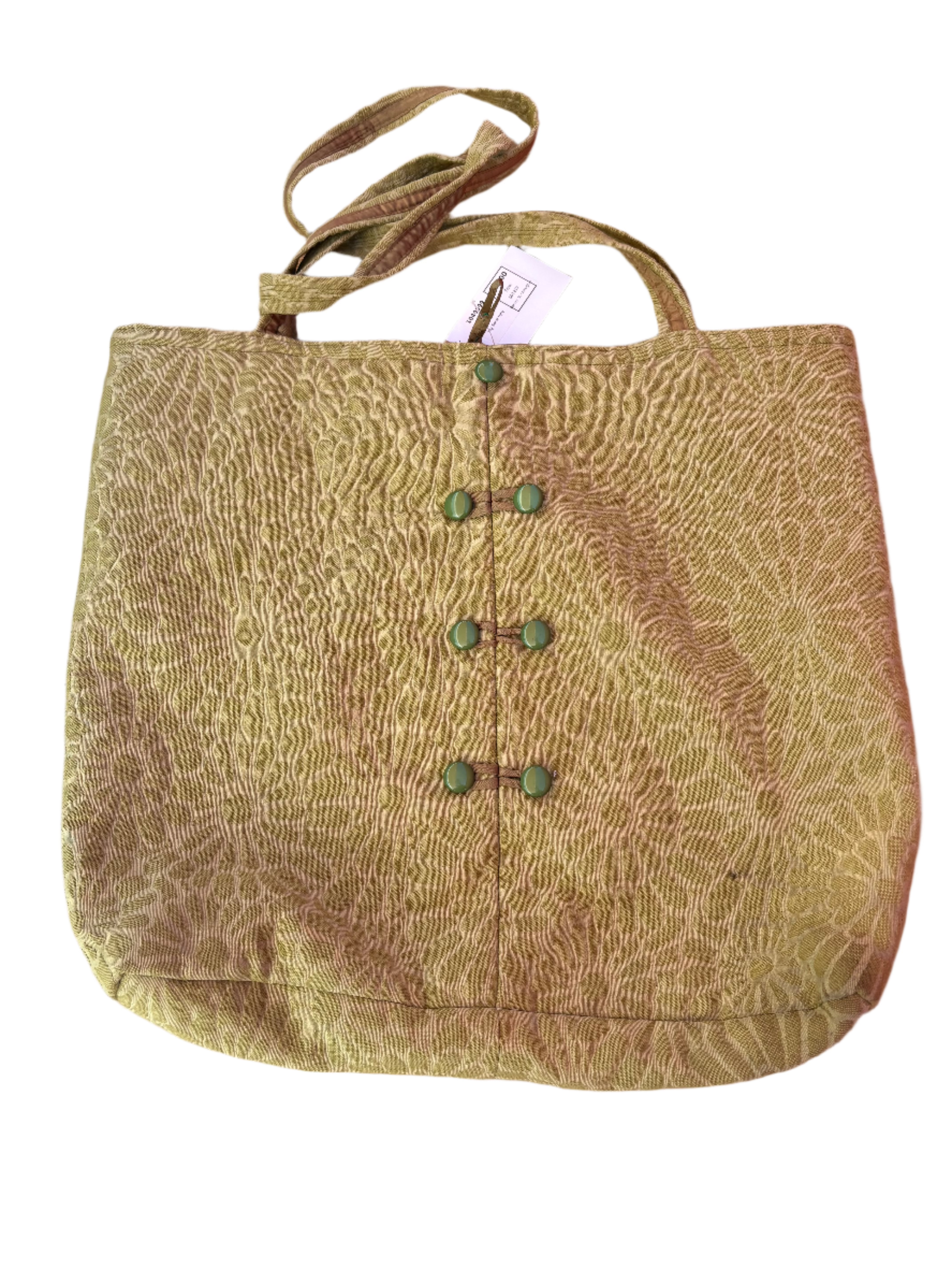 green elda de la ros big floral tote