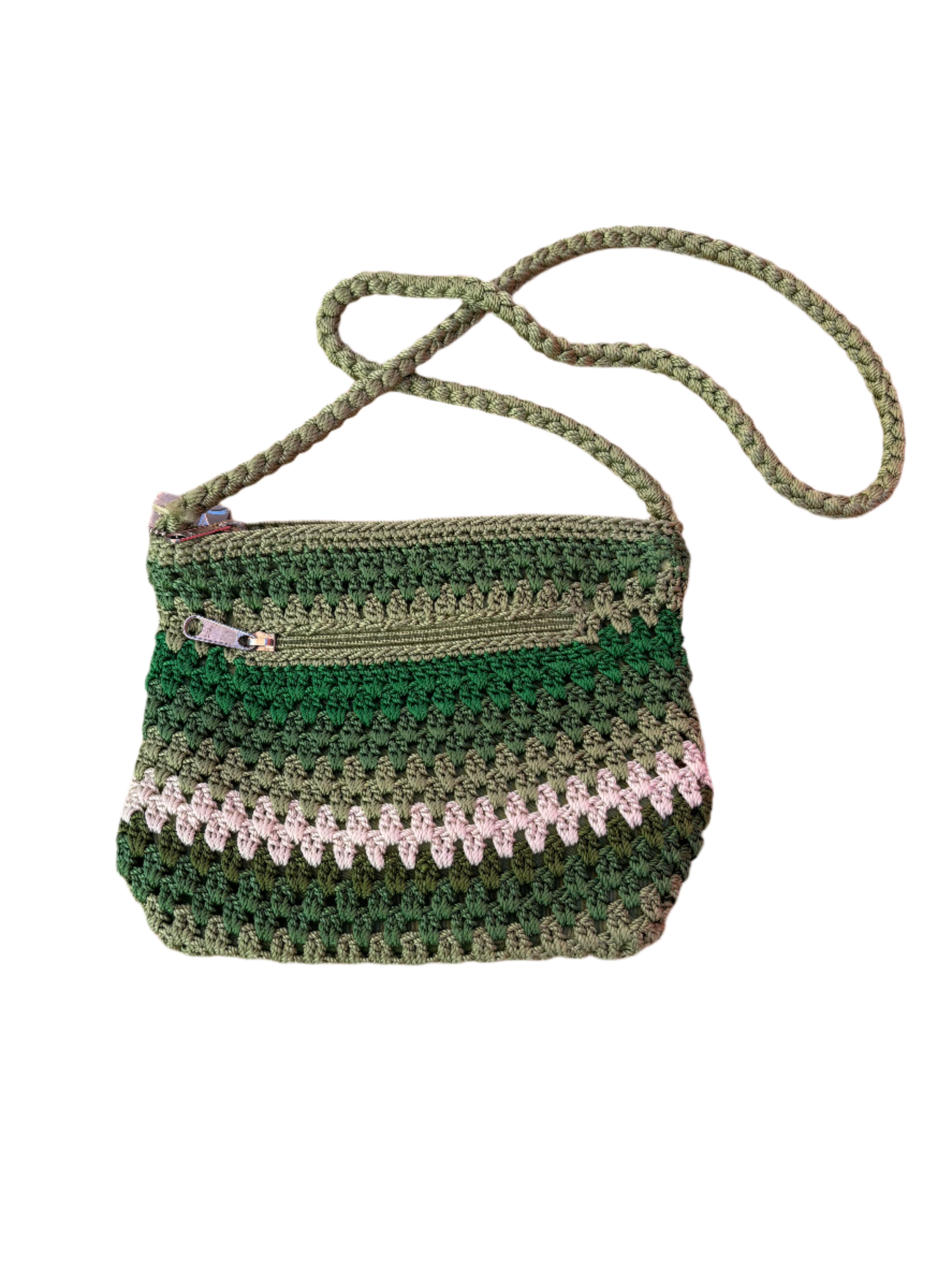 Green  Crochet crossbody