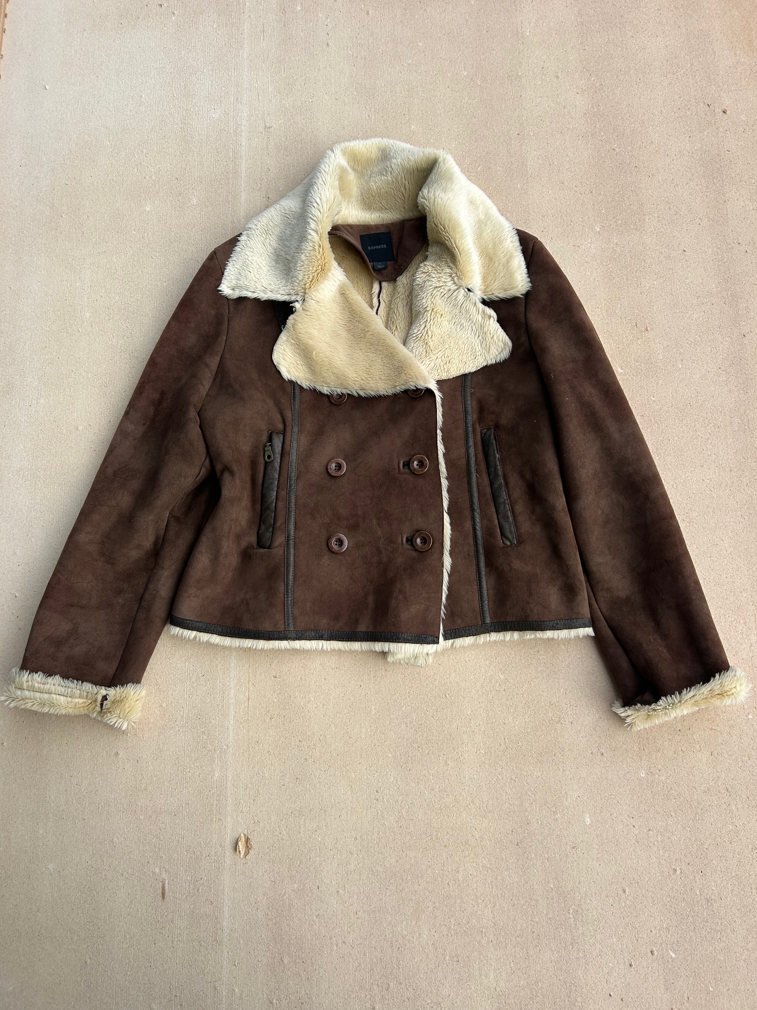 Brown  Sherpa button jacket, M