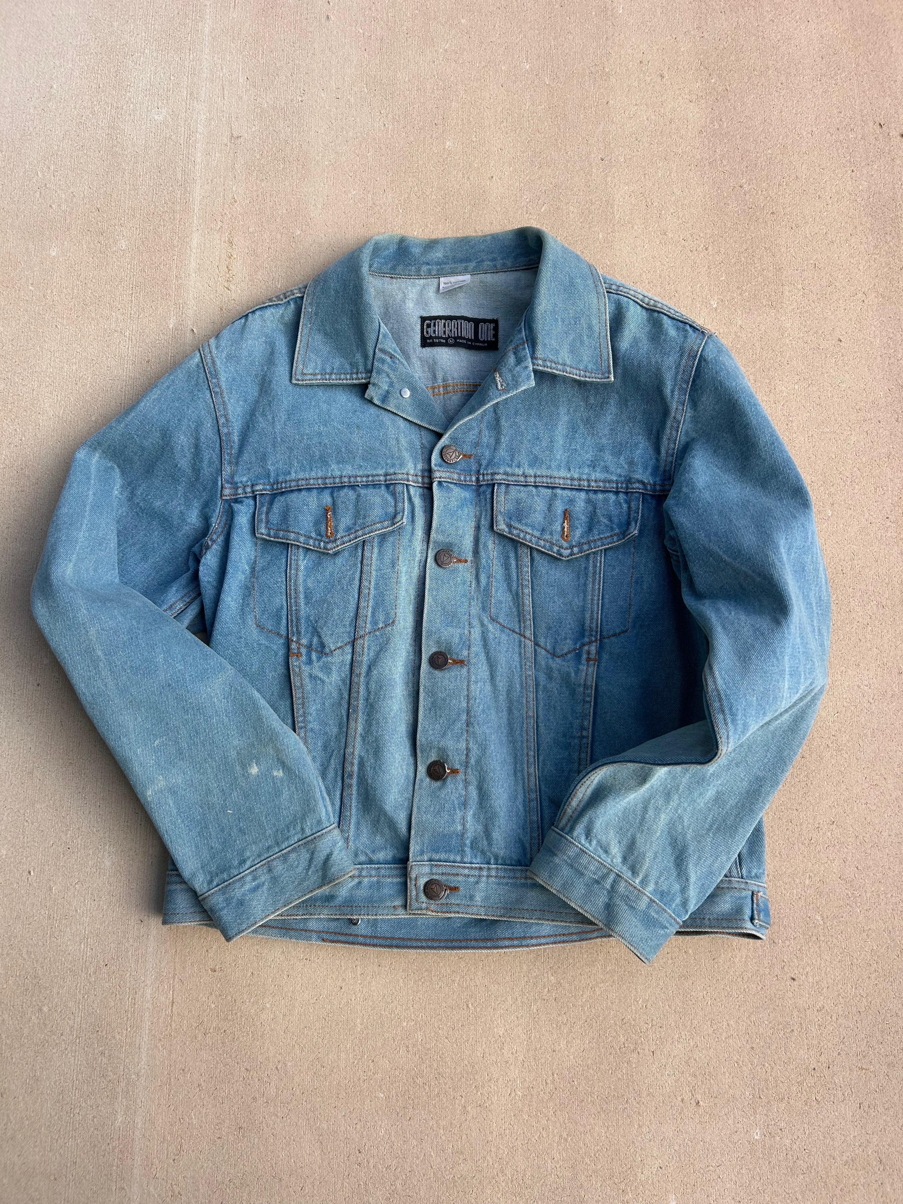 blue generation one denim jacket, m